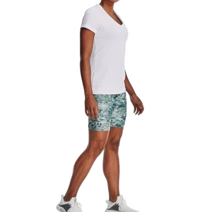 NWOT Under Armour HeatGear High Rise Teal Compression Bike Shorts Sz S